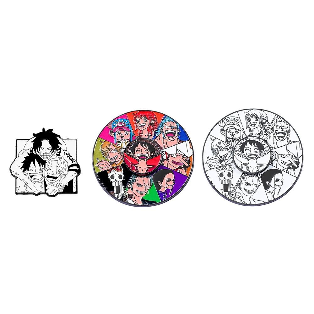Enamel Pin Set - 3 Pcs Anime One Piece Brooch
