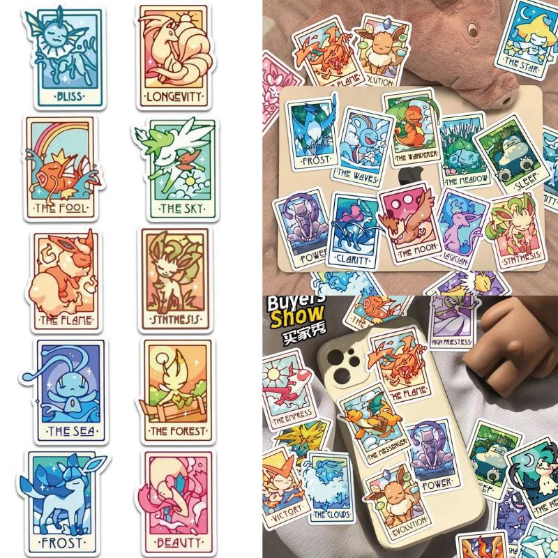 90Pcs/pack Pokemon Eevee Pikac - Sticker Sheet Set บทวิจารณ์และราคา
