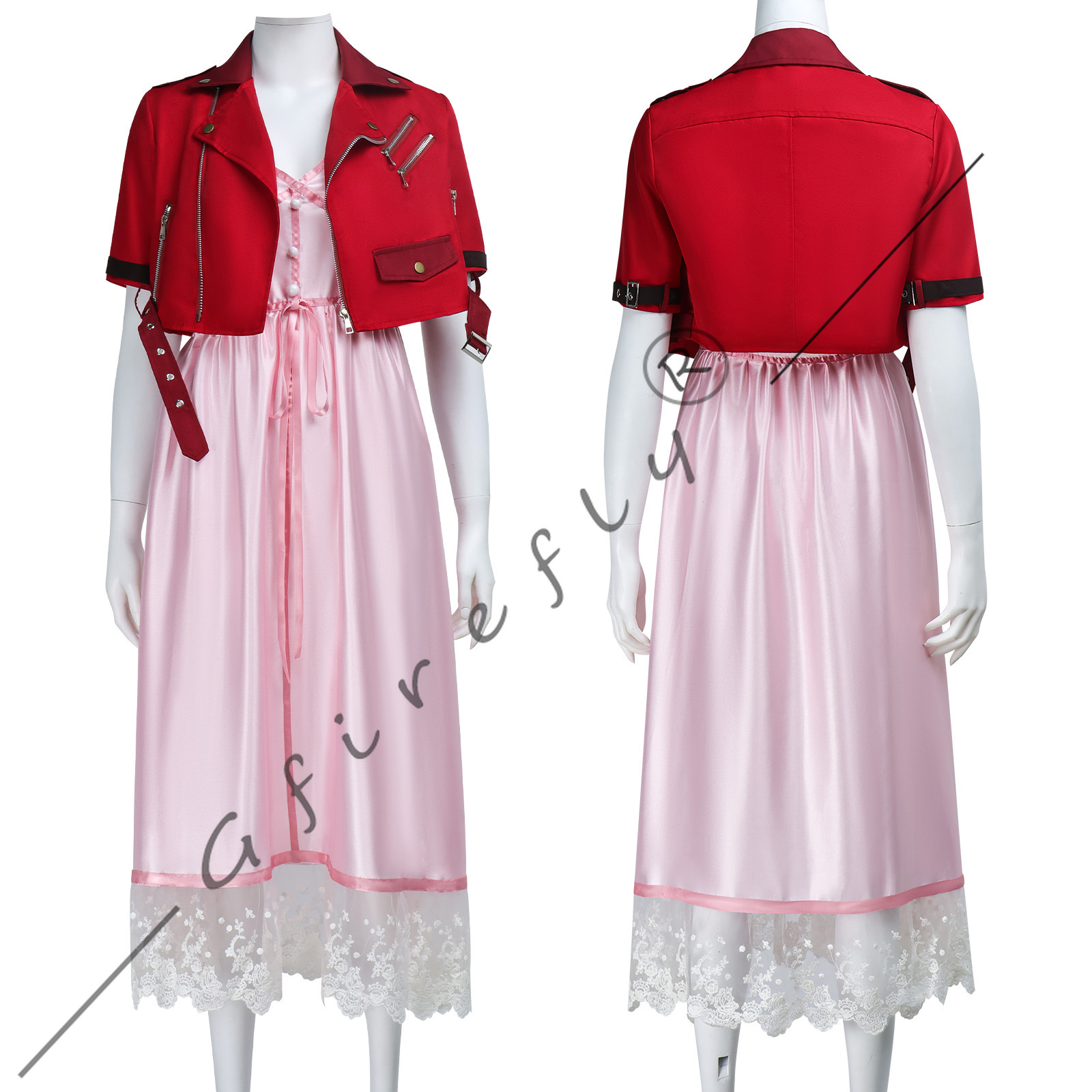 Game Final Fantasy VII Aerith  - Cosplay Wig Colored บทวิจารณ์และราคา