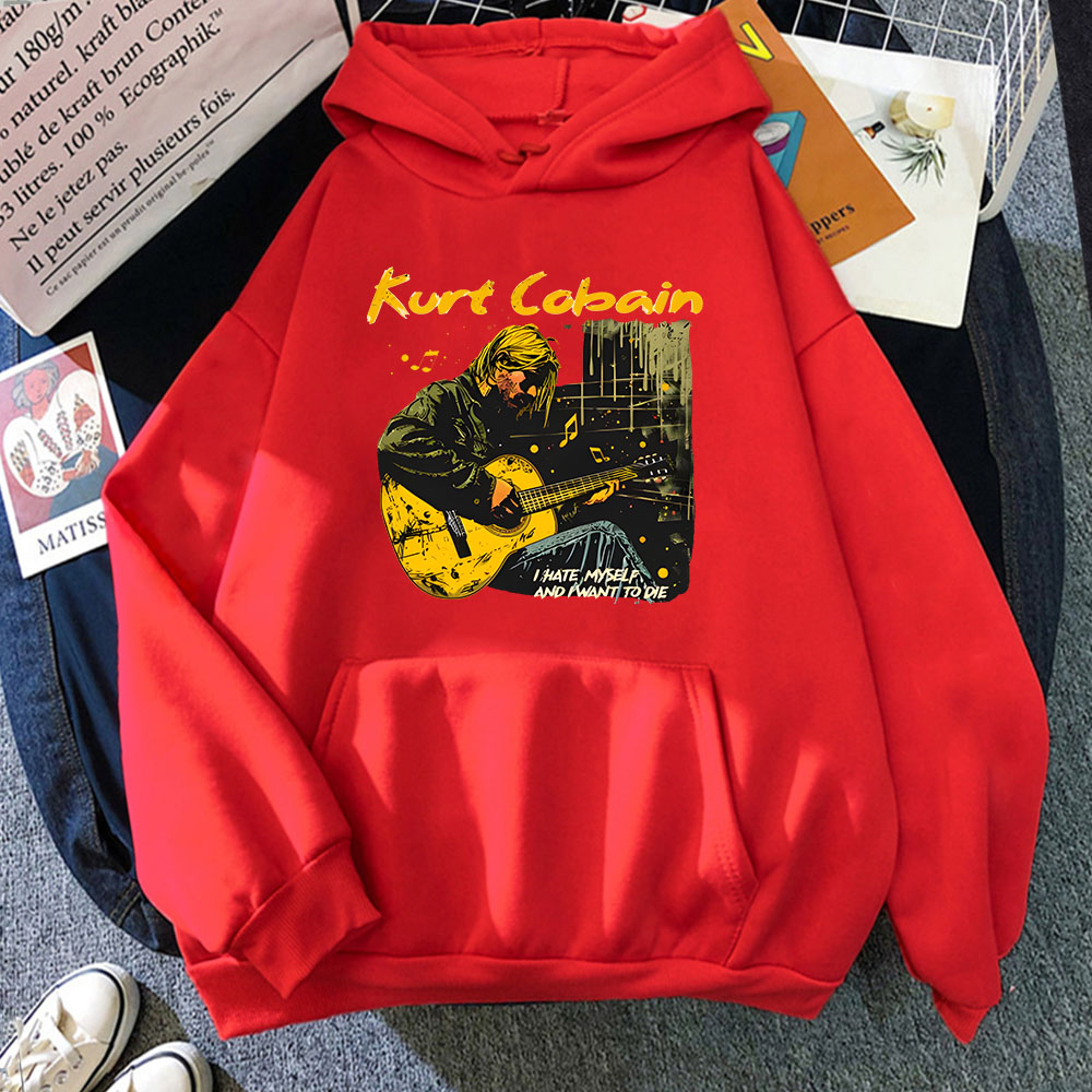 Autumn Kurt Cobain Hip Hop Swe - Anime Merch Hoodie บทวิจารณ์และราคา