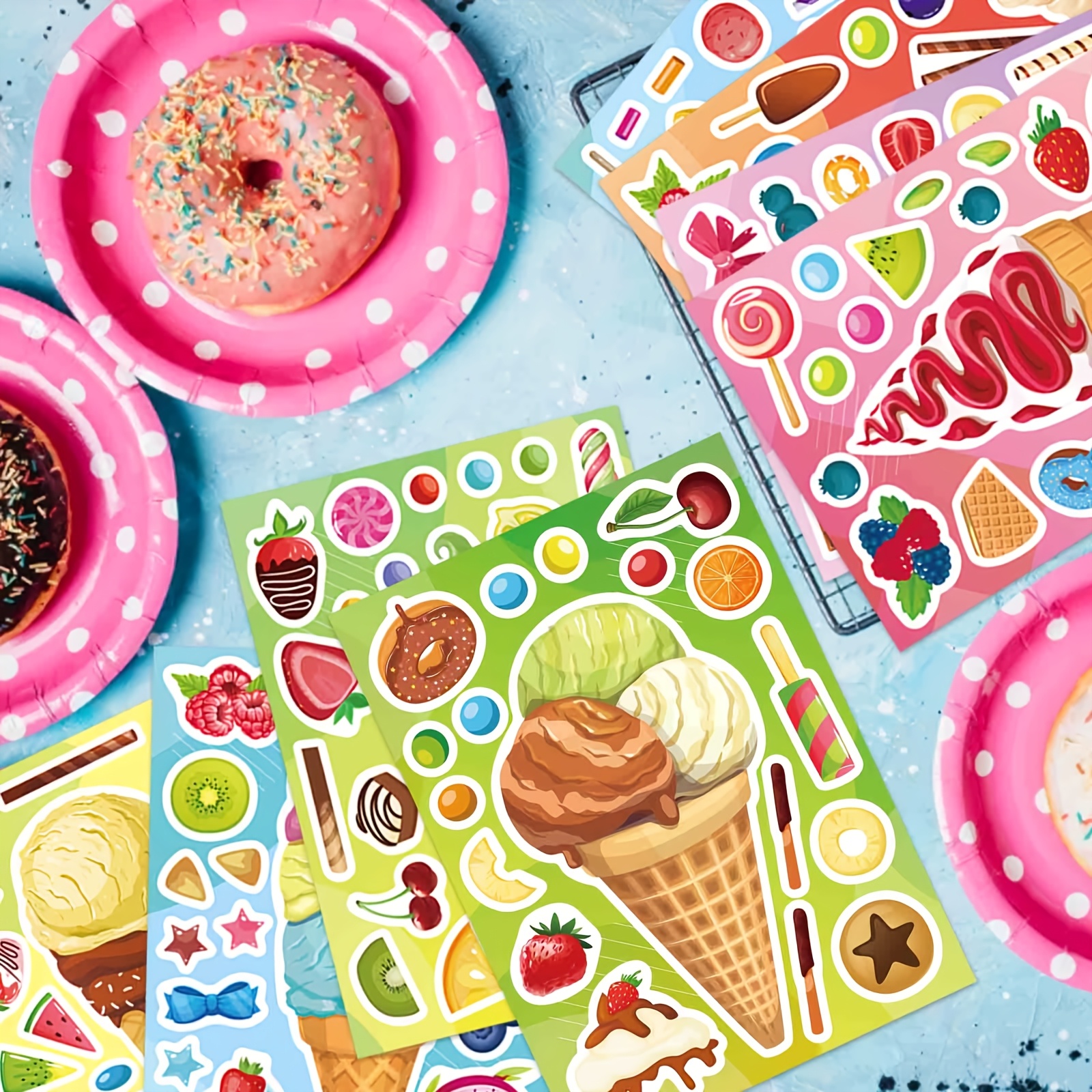 8 Sheets Ice Cream Stickers, C - Sticker Sheet Set บทวิจารณ์และราคา