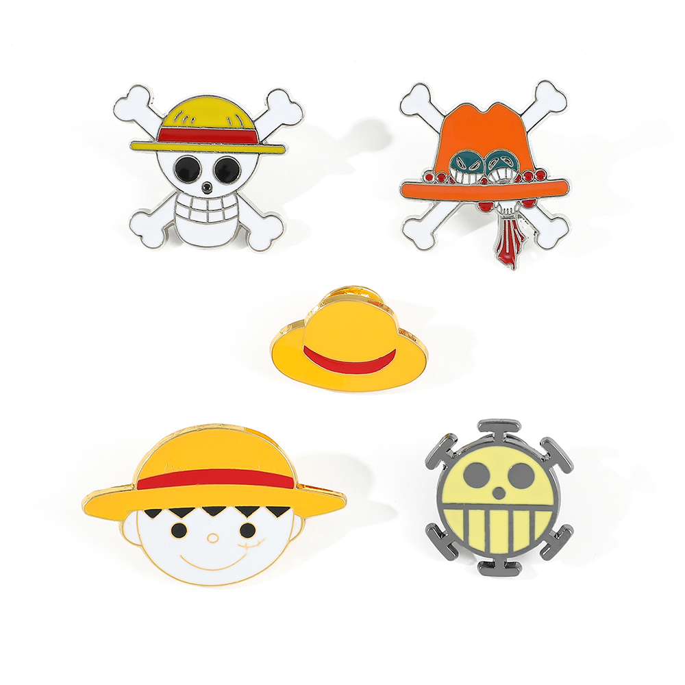 5 Pcs Cartoon Monkey D. Luffy  - Enamel Pin Set บทวิจารณ์และราคา