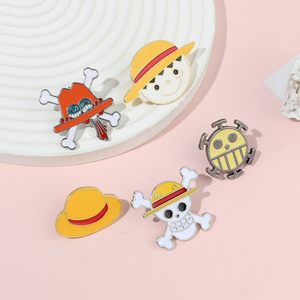 5 Pcs Cartoon Monkey D. Luffy  - Enamel Pin Set บทวิจารณ์และราคา