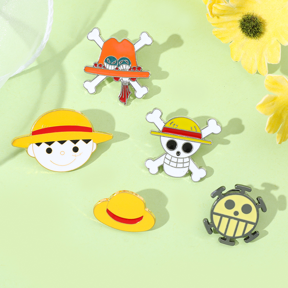 5 Pcs Cartoon Monkey D. Luffy  - Enamel Pin Set บทวิจารณ์และราคา