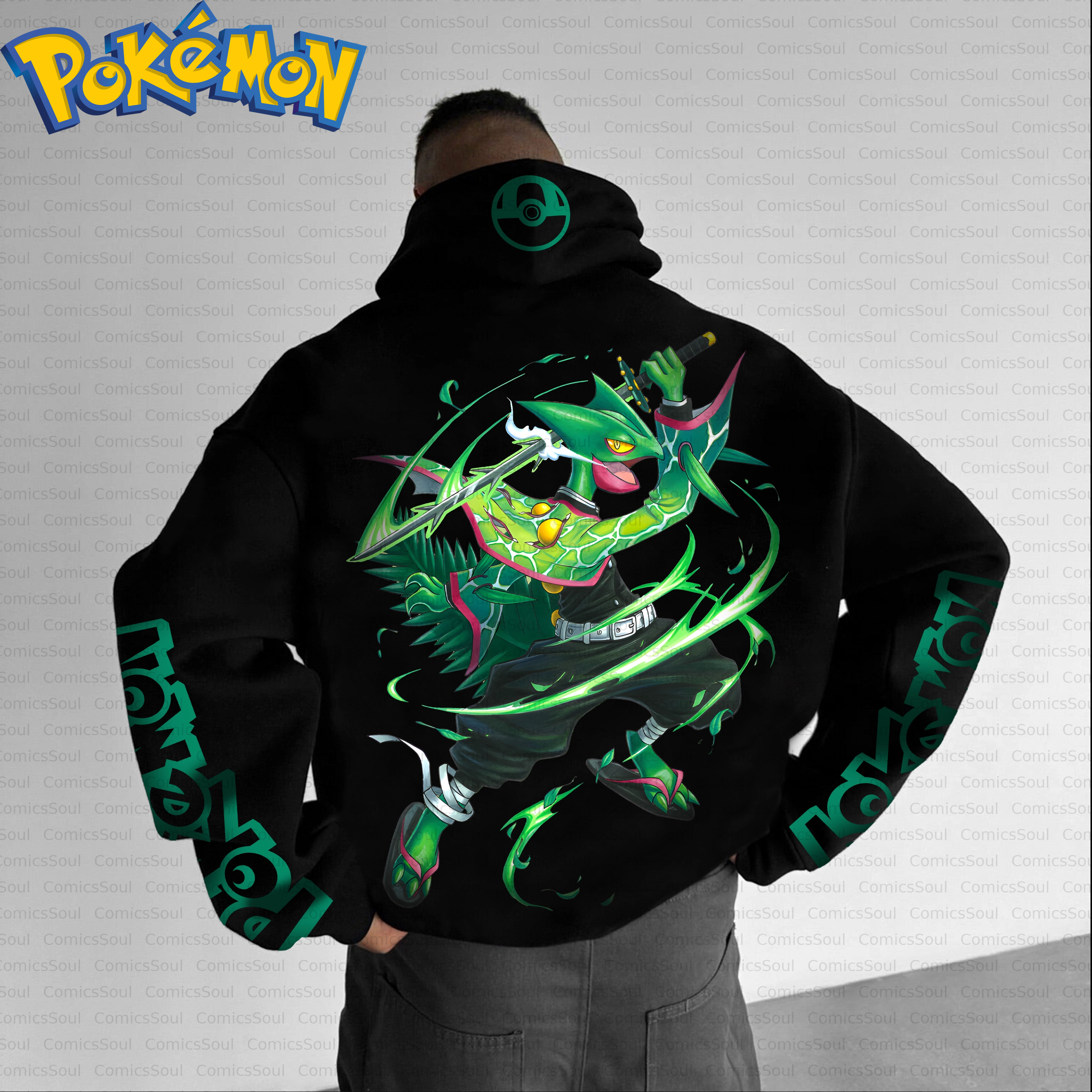 Black Cotton New Pokemon Hoodi - Anime Merch Hoodie บทวิจารณ์และราคา