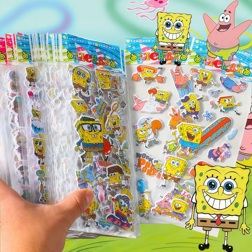 12-Pack SpongeBob 3D Stickers  - Sticker Sheet Set บทวิจารณ์และราคา