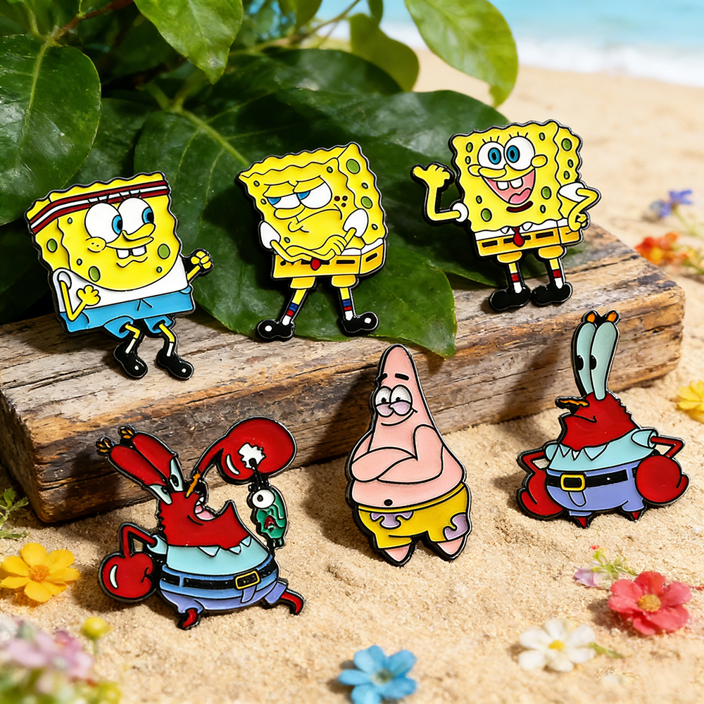 6 Pcs SpongeBob SquarePants An - Enamel Pin Set บทวิจารณ์และราคา