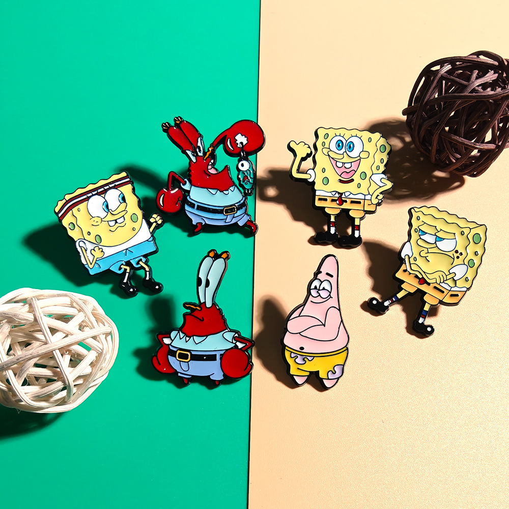 6 Pcs SpongeBob SquarePants An - Enamel Pin Set บทวิจารณ์และราคา
