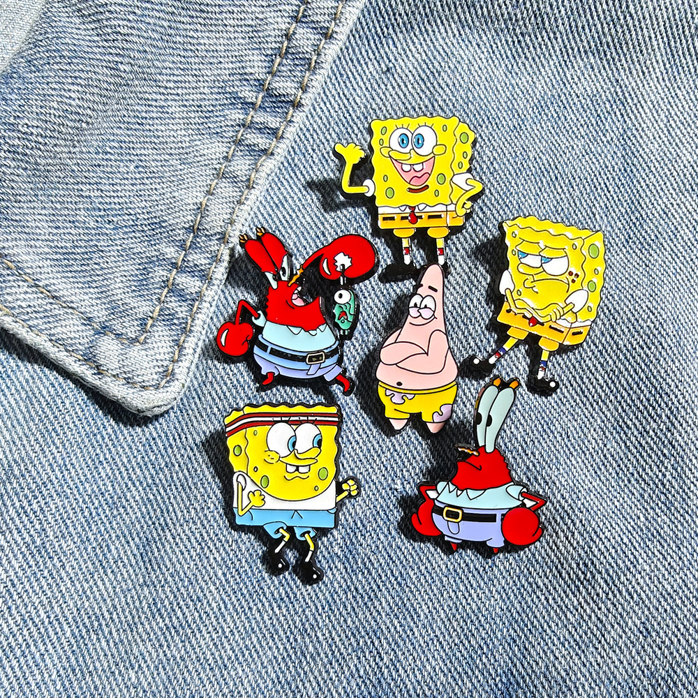 6 Pcs SpongeBob SquarePants An - Enamel Pin Set บทวิจารณ์และราคา