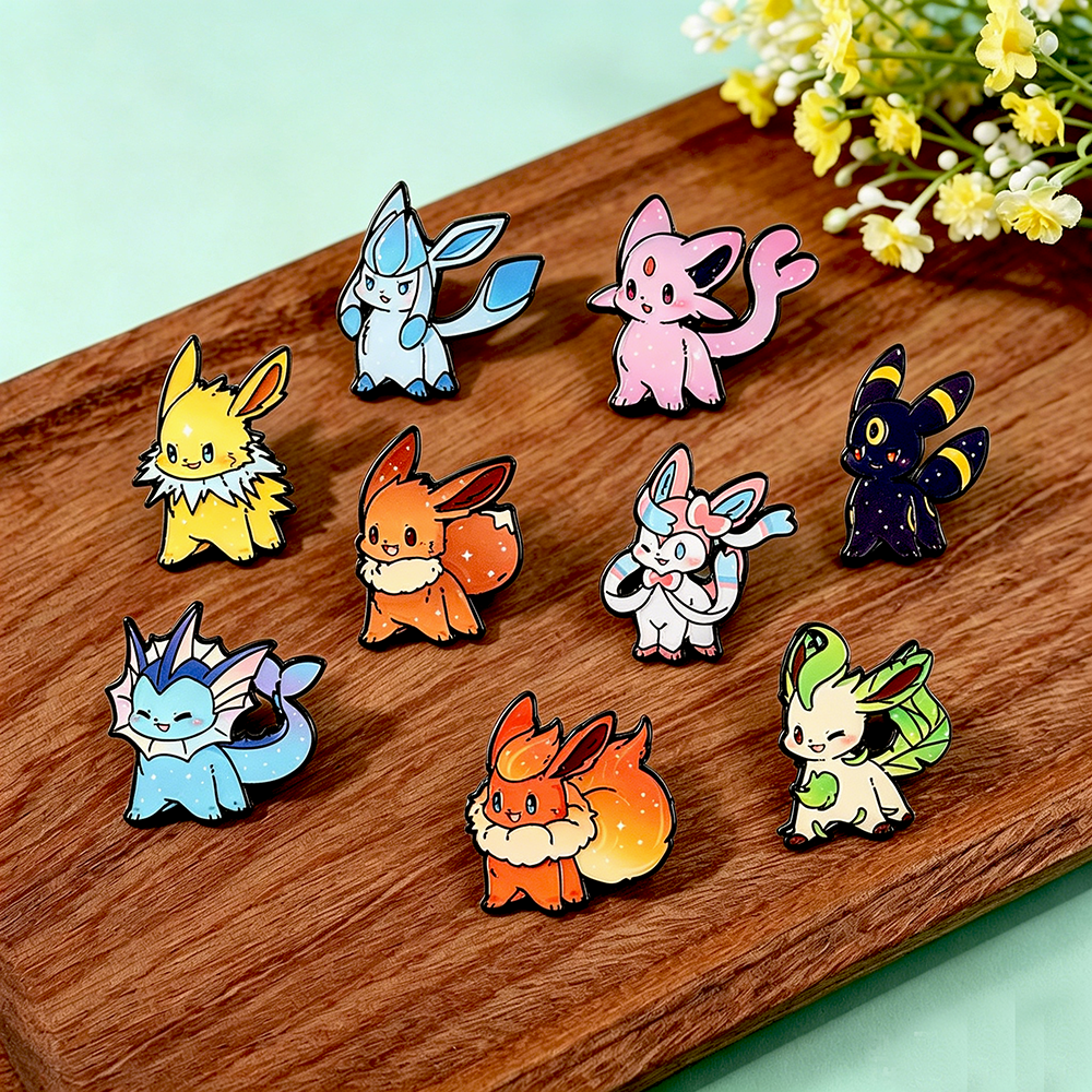 9Pcs Pokemon Eevee Flareon Ena - Enamel Pin Set บทวิจารณ์และราคา