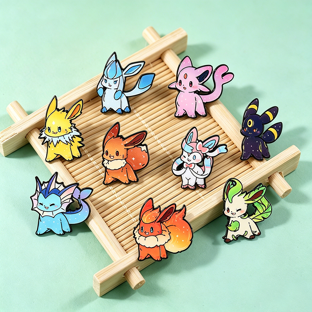 9Pcs Pokemon Eevee Flareon Ena - Enamel Pin Set บทวิจารณ์และราคา