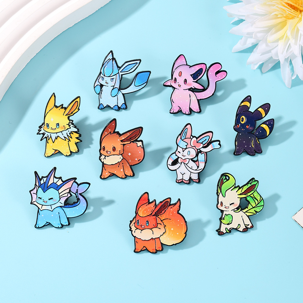 9Pcs Pokemon Eevee Flareon Ena - Enamel Pin Set บทวิจารณ์และราคา