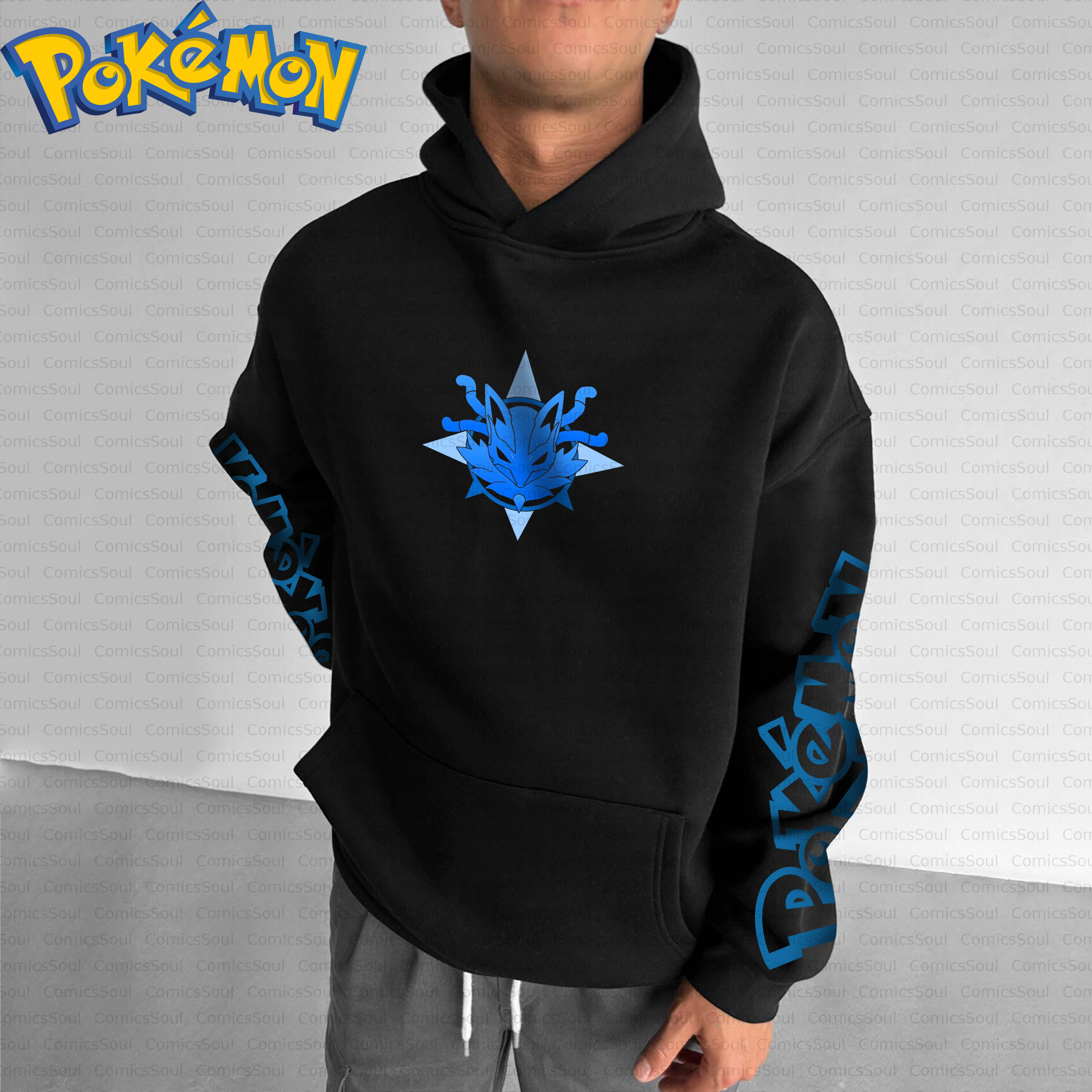 Black Cotton Pokemon Hoodie an - Anime Merch Hoodie บทวิจารณ์และราคา