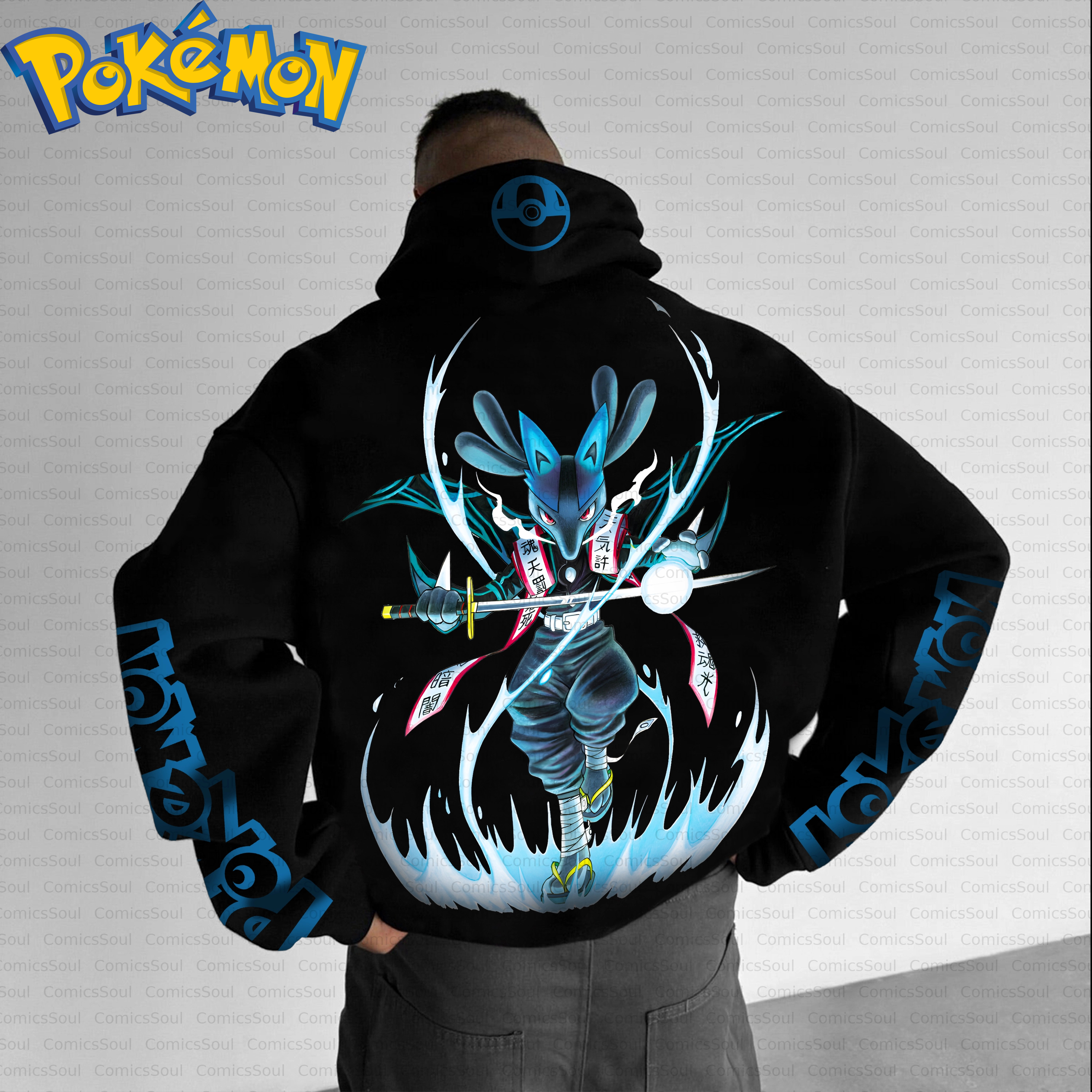 Black Cotton Pokemon Hoodie an - Anime Merch Hoodie บทวิจารณ์และราคา